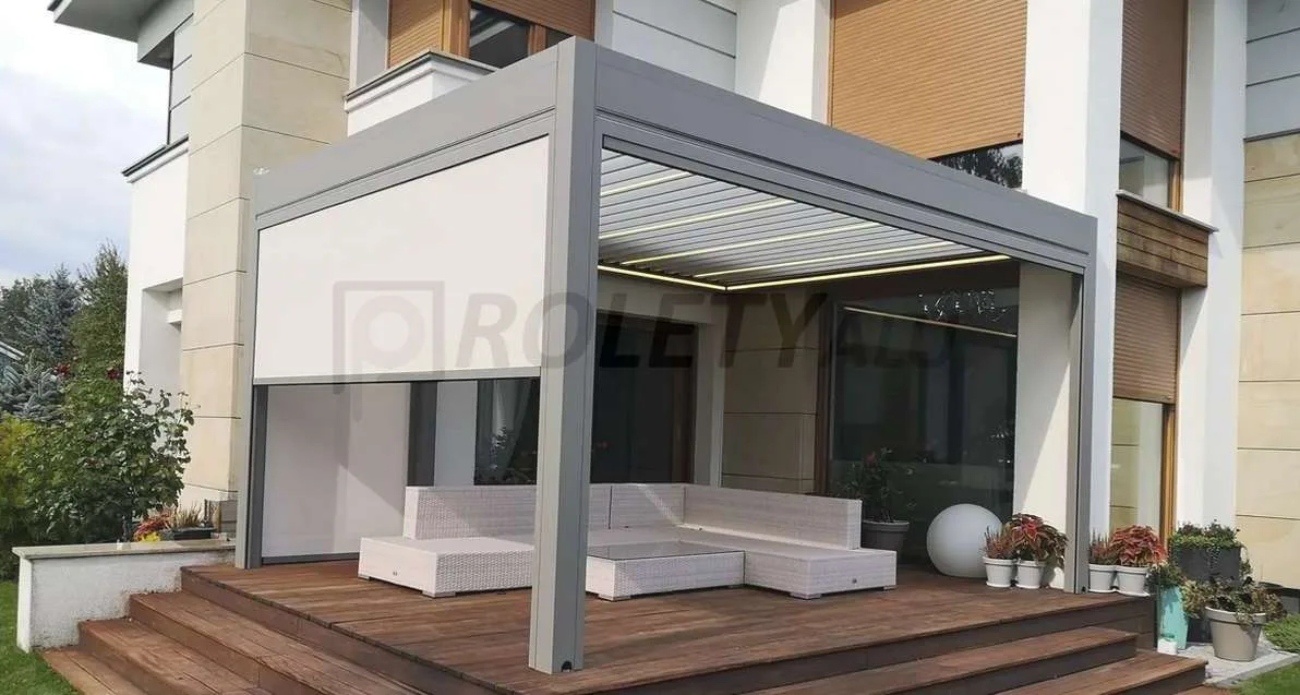 Pergola tarasowa lamelowa