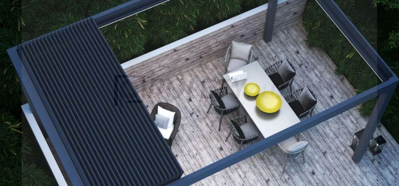 Pergola tarasowa lamelowa otwierana